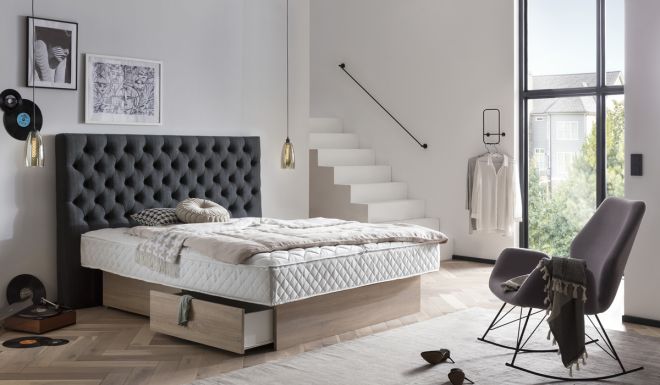 Wasserbett Kammersystem La Spezia mit Schubladen